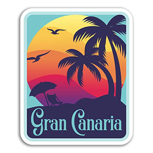 2 x 10 cm Gran Canaria Vinyl-Aufkleber - Spanien Spaß Gepäckanhänger Tragbar # 18200 (10 cm Höhe) von DestinationVinyl