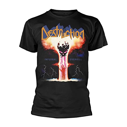 Destruction T-Shirt Infernal Overkill Band Logo Neu Offiziell Herren Schwarz Größe S von Destruction