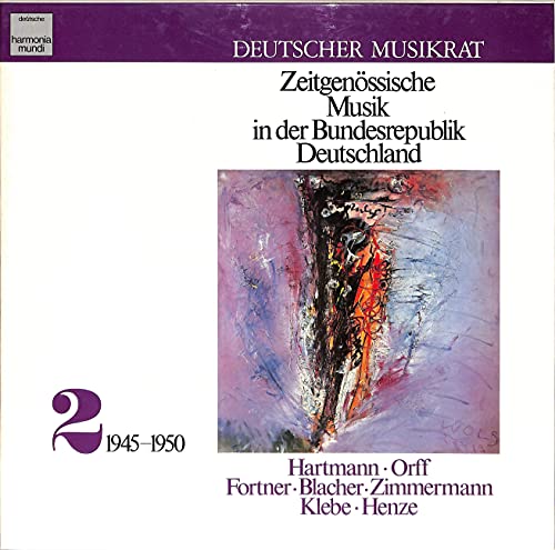Hartmann / Orff / Fortner / Blacher / Zimmermann / Klebe / Henze: Zeitgenössische Musik in der Bundesrepublik Deutschland 1945-1950; Vol. 2 - DMR 1004-6 - Vinyl Box von Deutsche Harmonia Mundi
