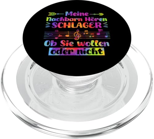 Meine Nachbarn Hören Schlager Partycrew Schlagermusik PopSockets PopGrip für MagSafe von Deutsche Schlagerhits Mottoparty Schlager Design