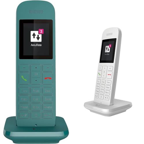 Telekom Speedphone 12 Petrol & Speedphone 12 Weiß Kabelloses Telefon, Eco-Mode, Strahlungsarm BRANDNEU von Deutsche Telekom