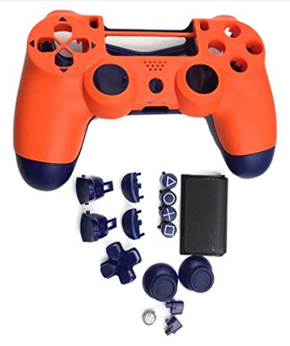 Devine customz Limited Edition Orange & Blue For PS4 Slim Shell Case Cover Button Set JDM 040 Controller von Devine customz