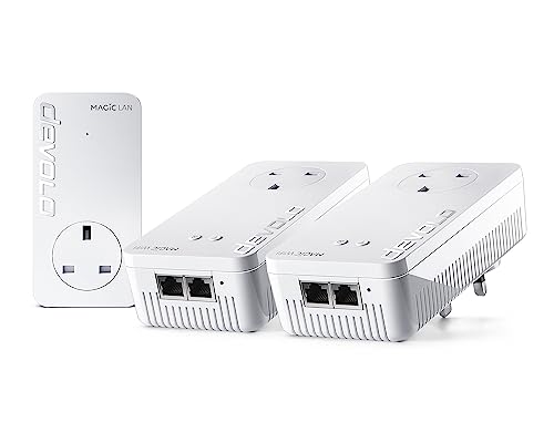 devolo Magic 2-2400 Wi-Fi 5 Next: Whole Home Kit | 4k/ 8k UHD Streaming | Stabile Heimarbeit (bis zu 2400 Mbps Powerline, Mesh WiFi 5, G.hn, 5X Gb LAN-Ports) von Devolo