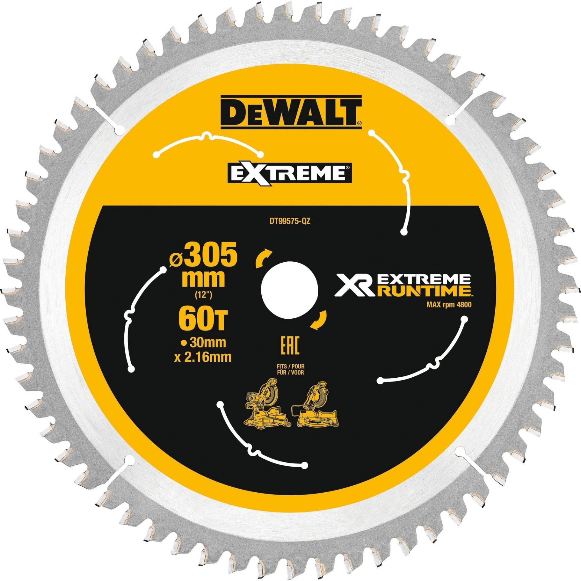 Kreissägeblatt XR EXTREME RUNTIME DT99575, Ø 305mm, 60Z von Dewalt