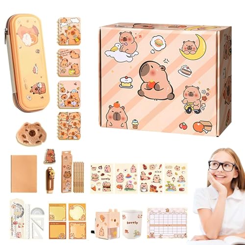 Dfstvup Capybara Schulsachen - Cartoon Capybara Stifteetui | Schulstart Zubehör Enthält Notizbücher Klebezettel Aufkleber Stifte Und Mehr Dfstvup Capybara Schulsachen - Cartoon Capybara Stifteetui | Schulstart Zubehör Enthält Notizbücher Klebezettel Aufkleber Stifte Und Mehr von Dfstvup