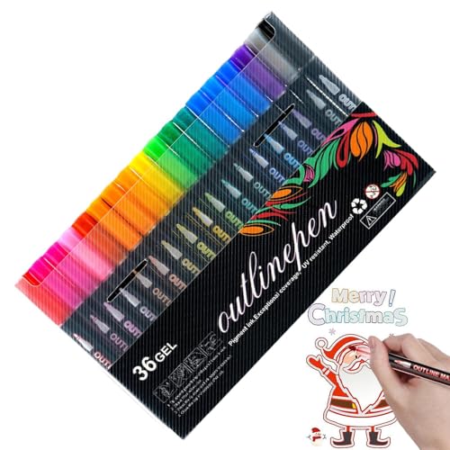 Dgkdek -Konturmarker, Schimmernder Stift, Glitzerndes Gelstift-Set, Hervorragender Tintenfluss, Gleichmäßiges Schreiben Auf Allen Oberflächen, Erzeugt Umwerfende Effekte, Die Nicht Verschmieren Oder von Dgkdek