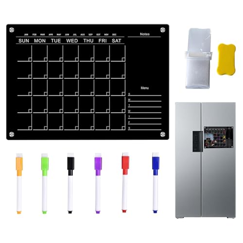 Magnetische trocken abwischbare Tafel, trocken abwischbare Tafel,Magnetische Acryltafel - Dekorative Nachrichtentafel, Wochenplaner mit 6 Farbmarkierungen für den Firmenunterricht zu Hause von Dgkdek