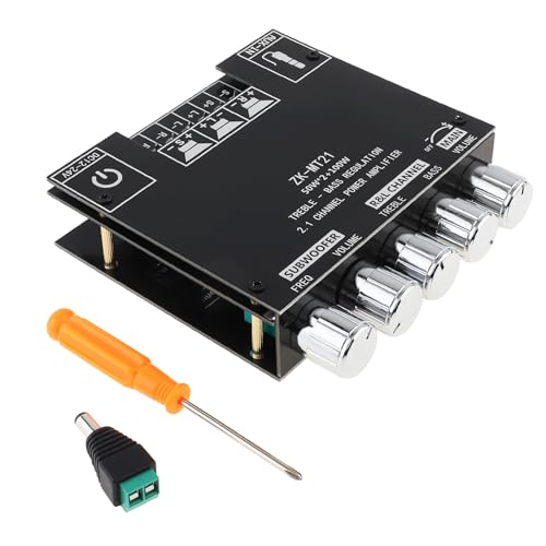 DiGiYes Bluetooth Endstufe Board mit Subwoofer 2.1 Kanal 50W x 2+100W DC 12V-24V Audio Endstufe Modul für DIY Bluetooth Audio und Store Heimkino mit Höhen- und Basssteuerung von DiGiYes