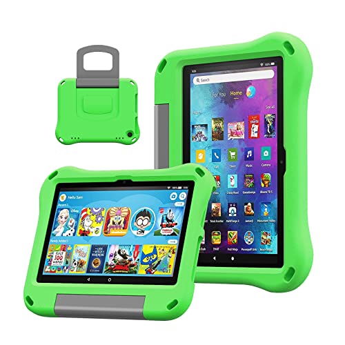 DiHines 2024 20,3 cm (8 Zoll) Tablet-Hülle für Kinder, (Version 2024/2022, 14. / 12. Generation), stoßfest, leicht, nicht passend für Lenovo, Samsung 8 Zoll Tablet, Grün von DiHines