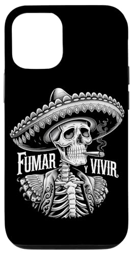 Hülle für iPhone 13 Mexikanisches Skelett mit Sombrero Fumar Y Vivir Smoking Skull von Dia De Los Muertos Day of the Dead Men Women Tees