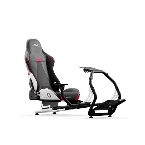 Diablo Sim Racing Cockpit X-Drive - Rennsitz Gaming mit Verstellbarem Sitz und Rückenlehne - Renncockpit mit Vielen Lenkrädern und Pedalen Kompatibel - Kabelhalterungen, Rutschfeste Füße von Diablo