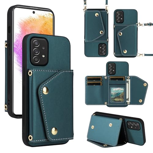 Dibosom Luxuriöse Schutzhülle für Samsung Galaxy A32 4G 16,3 cm (6,4 Zoll), mit dünner, schlanker Klapptasche und Schultergurt, Kreditkartenfach, Ständer, Zubehör, Handyschutzhülle für A 32 32A S32 G4 von Dibosom