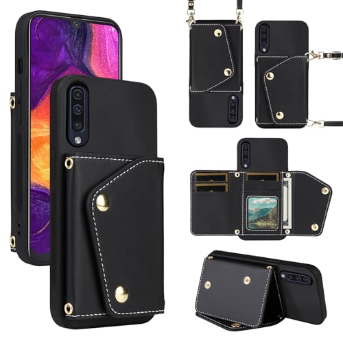 Dibosom Luxuriöse Schutzhülle für Samsung Galaxy A50, A50S, A30S, mit dünner, schlanker Klapptasche und Schultergurt, Kreditkartenfach, Ständer, Zubehör, Handyschutzhülle für A 50, 50S, 30S, S50, 50A, von Dibosom