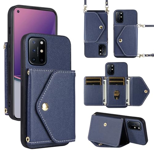 Dibosom Minimalistische Brieftaschen-Schutzhülle für OnePlus 8T OnePlus8T Plus 9R 5G, mit Schultergurt, dünne, schlanke Klapptasche, Handyhülle für One Plus8T5G On + 1 Plus 8Tplus 1plus 8T+ One+ T8 1+ von Dibosom