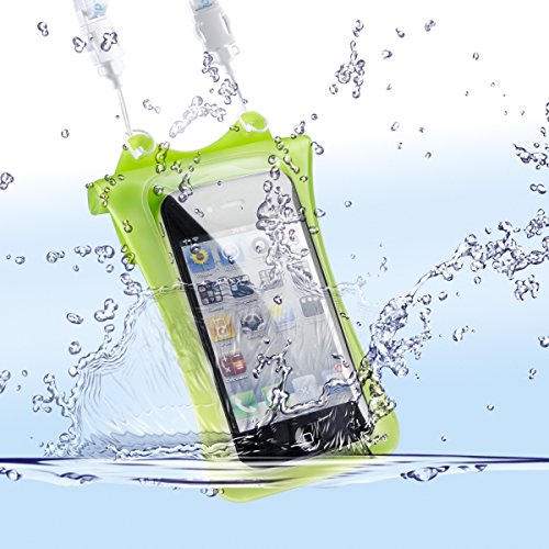 DiCAPac WP-i10 Unterwassertasche (iPhone, bis 10m wasserdicht, Schutz vor Wasser, Sand und Schnee, Schutzhülle, geeignet für iPhone SE / 5 / 4S / 4, iPod und andere kompakte Smartphones bis 12,5 x 7cm) grün von DicaPac