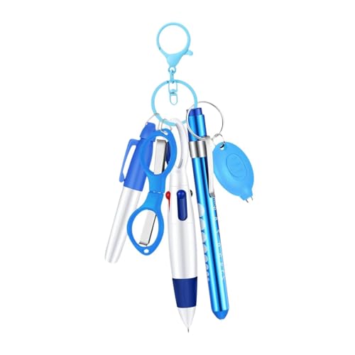 Dickly Krankenschwester-Stift-Set, Markierungsstift, Pflege-Schlüsselanhänger-Clip-Set, einziehbarer Kugelschreiber für Freiwillige, Blau von Dickly