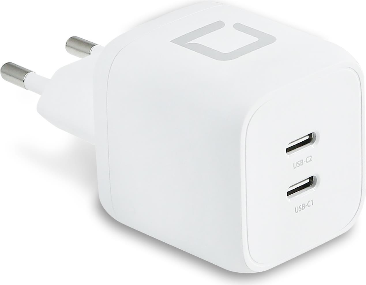 DICOTA Comfort - Netzteil - 45 Watt - 2.5 A - 2 Ausgabeanschlussstellen (24 pin USB-C) - wei� von Dicota