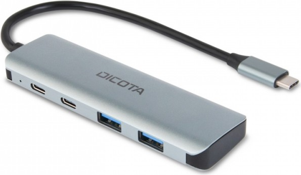 Dicota USB-C 4-in-1 Highspeed Hub 10 Gbps silver - Lade-/Dockingstation (D32061) von Dicota