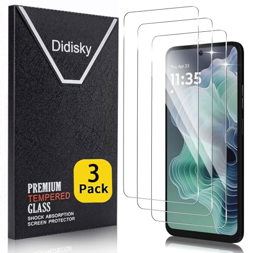 Didisky 3 Pack Displayschutzfolie für Motorola Moto G35, 9H Panzerglas Schutzfolie, Einfach zu installieren, Kratzfest, HD Klar von Didisky