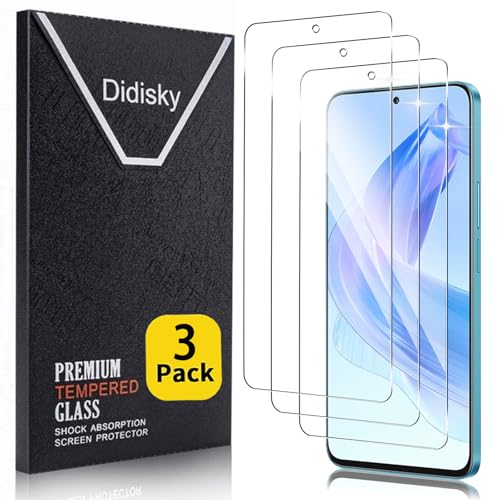 Didisky 3 Pack Panzerglas Handy-Schutzfolie für Honor 90 Lite, Kratzfest, 9H Härte, Keine Blasen, High Definition Displayschutzfolie, Einfach zu Bedienen von Didisky