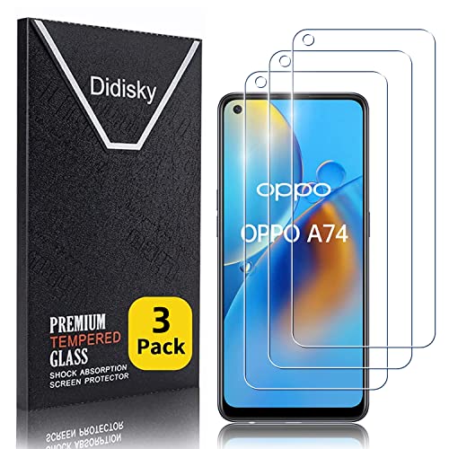 Didisky 3 Stück Schutzfolie Kompatibel mit OPPO A95 5G, OPPO A74 4G, 9H Hartglas, Keine Blasen, High Definition Schutzfolie, Einfach anzuwenden, Fall-freundlich von Didisky