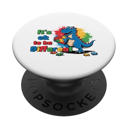 Autismus-Bewusstsein – Autistic Kid Awareness T-Rex Dinosaurier PopSockets Klebender PopGrip von Different & Proud Autism Wear.USA