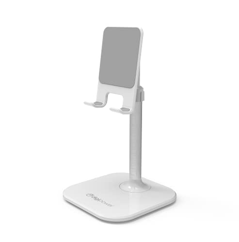 digipower höhenverstellbarer Handy Ständer, Tablet Ständer, Tablet und Smartphone Halterung für Modelle mit bis zu 25cm Diagonale weiß von DigiPower