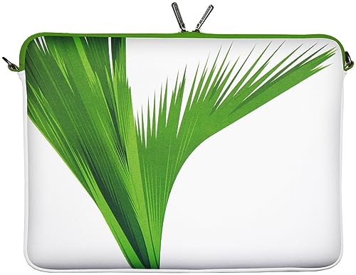 Digittrade LS138-15 Green Designer MacBook Pro 15 Zoll Tasche aus Neopren bis 39,1 cm (15,6 Zoll) Mac Book Schutzhülle PC Computer Case Blume grün-weiß von Digittrade