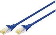 DIGITUS - Patch-Kabel - RJ-45 (M) bis RJ-45 (M) - 25 cm - SFTP - CAT 6a - halogenfrei, geformt, ohne Haken - Blau (Packung mit 10) von Digitus