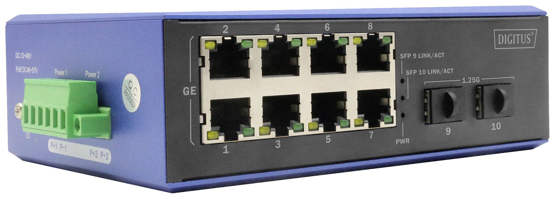 DIGITUS Switch 8 +2-Port Gigabit  Ethernet oE SC 20 km von Digitus