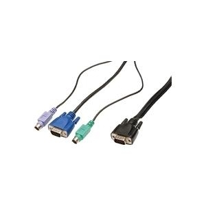 DIGITUS - Tastatur- / Video- / Maus- (KVM-) Kabel - HD-15 (VGA) (M) bis PS/2, HD-15 (VGA) (M) - 3 m - f�r Digitus DC-71302GE, DC-71401GE, DC-72302GE, DC-72302US, DC-72401GE von Digitus