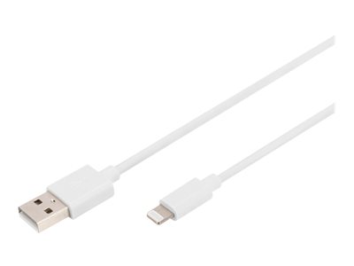 DIGITUS USB Kabel 2.0 A St. -> Lightning St., MFI 2M weiß von Digitus