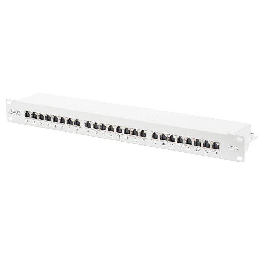 Digitus CAT 6A Patch Panel, geschirmt,1HE, 24-Port, 8P8C, Netzwerk-Patch-Panel von Digitus