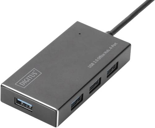 Digitus DA-70240-1 4 Port USB 3.2 Gen 1-Hub (USB 3.0) Metallgehäuse Schwarz von Digitus