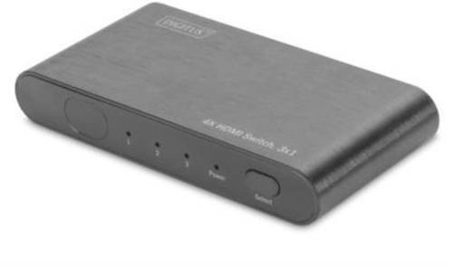 Digitus DS-45316 3 Port HDMI-Switch Metallgehäuse, Ultra HD-fähig, mit Aluminiumgehäuse, LED-Anze von Digitus