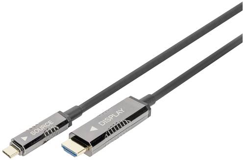 Digitus HDMI / USB-C® Anschlusskabel HDMI-A Stecker, USB-C® Stecker 20m Schwarz AK-330150-200-S Al von Digitus