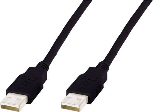 Digitus USB-Kabel USB 2.0 USB-A Stecker, USB-A Stecker 5.00m Schwarz AK-300101-050-S von Digitus