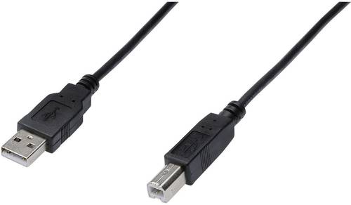 Digitus USB-Kabel USB 2.0 USB-A Stecker, USB-B Stecker 0.50m Schwarz AK-300105-005-S von Digitus