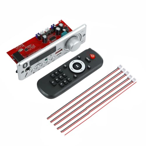 Diheohg 1 Set Schwarz Bluetooth MP3 WAV Decoder Board Set 80W Verstärker Freisprecheinrichtung Auto-Audio-Mikrofon USB TF FM Radio Mp3-Player Lautsprecher DC 12V von Diheohg