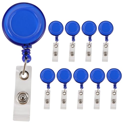 Diheohg 10 Einziehbare Reel ID Abzeichen Lanyard Name Tag SchlüSselkartenhalter GüRtelclip Farbe: Blau Menge: 10 Stk von Diheohg