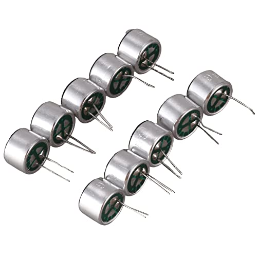 Diheohg 10 Stueck 9,7 mm x 7 mm 2 Pin MIC Capsule Elektret Kondensator Mikrofon von Diheohg