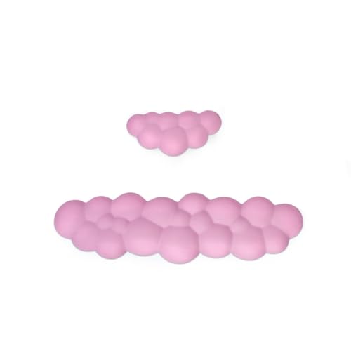 Diheohg Cloud-Handgelenkauflagen-Pad-Set, Tastatur-Handgelenkauflage, Maus-Handgelenkauflage, Memory-Schaum, Handballenauflage für Tastatur, Maus, rutschfest, Langlebig, Rosa von Diheohg