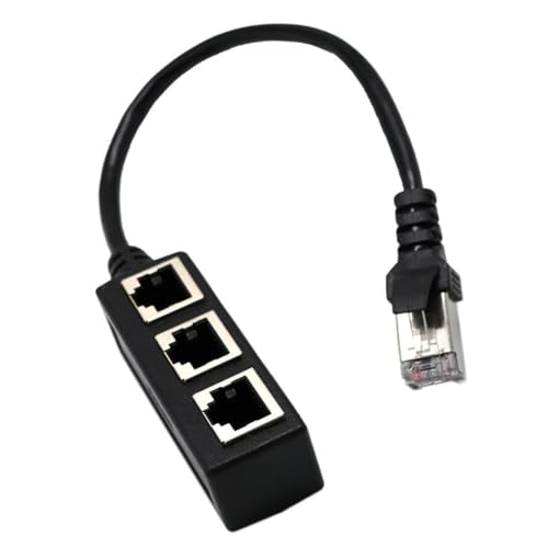 Diheohg RJ45-Ethernet-Splitterkabel, 1 Stecker auf 3 Buchsen, LAN-Ports, Ethernet-Splitter-Adapter für Cat5, Cat5e, Cat6, Cat7 von Diheohg