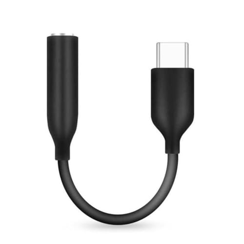 Diheohg USB C auf 3,5 mm Klinke Aux Adapter Type-C 3.5 Digital Audio Kabel Adapter Kopfhörer Zubehör Schwarz von Diheohg