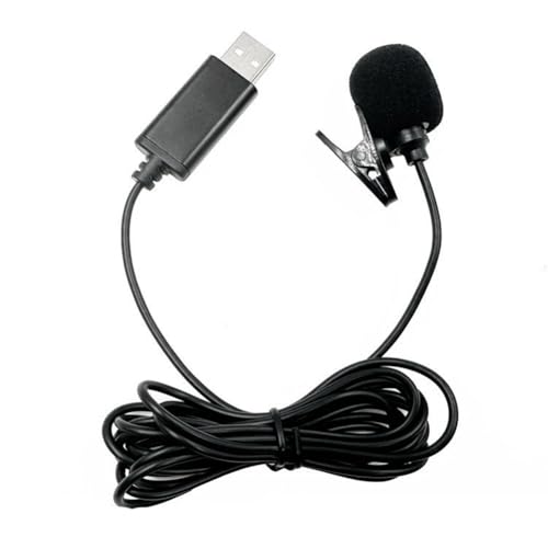 Diheohg USB Lavalier Lapel Mikrofon Omnidirektional Kabelgebundenes Clip-On-Mikrofon Freisprecheinrichtung Plug & Play für Computer PC Laptop 2M von Diheohg