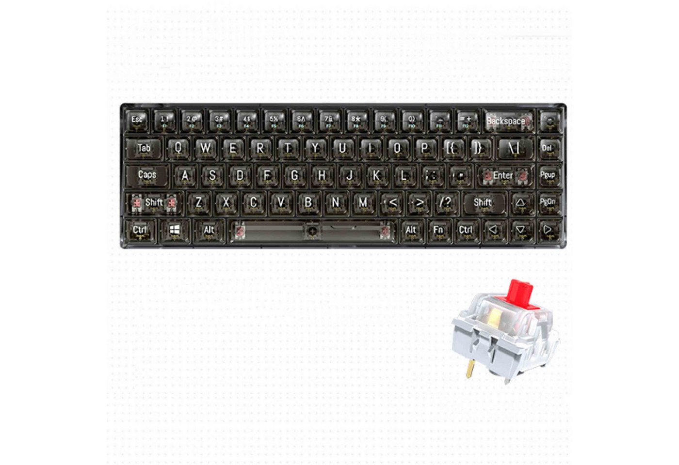 Diida Mechanische Tastatur Transluzent, 68 Tasten Wired Gaming Keyboard Gaming-Tastatur von Diida