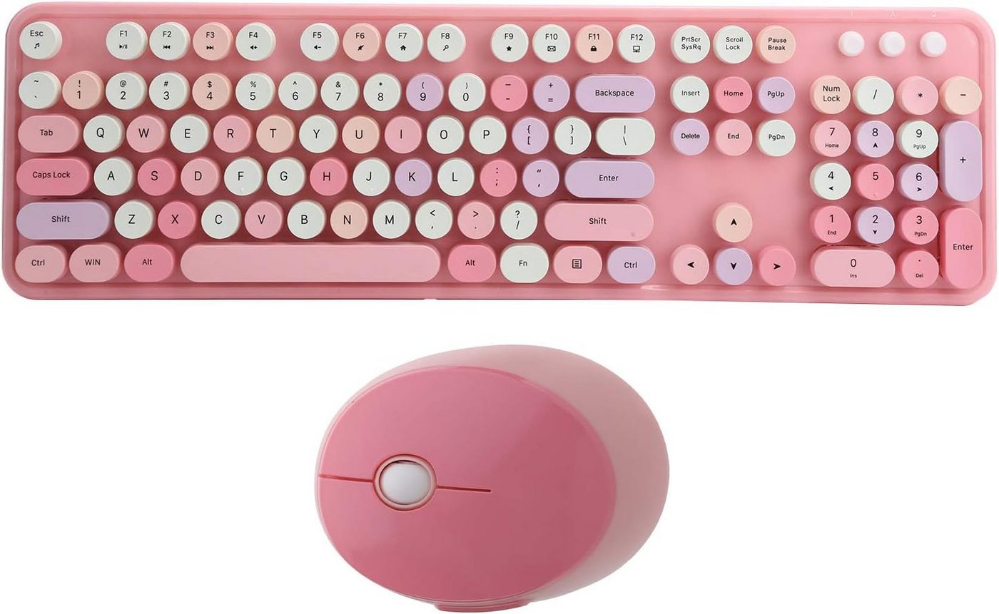 Dilwe Angebot an Multimedia-Funktionstasten Tastatur- und Maus-Set, mit Leise Tasten, Plug-and-Play, ergonomisches Design und Technologie von Dilwe