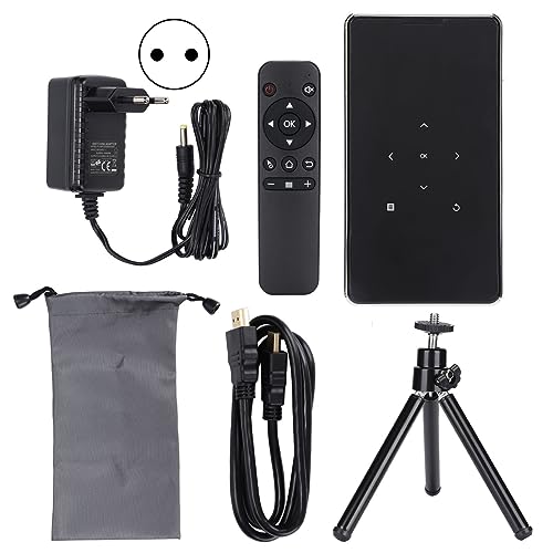 Tragbarer Projektor, HD 1080P Bluetooth WLAN Videoprojektor, HDMI/USB/AUX, DLP Taschenprojektor mit Drahtloser Anzeige für Zuhause, Im Freien (Schwarz) von Dilwe