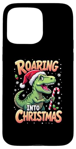 Hülle für iPhone 15 Pro Max Roaring Christmas Weihnachten Lustiges Dinosaurier T-Rex von Dinosaurier Weihnachten Xmas Dino T-Rex Shop