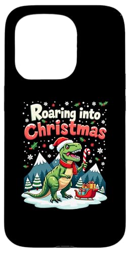 Hülle für iPhone 15 Pro Roaring Christmas Weihnachten Lustiges Dinosaurier T-Rex von Dinosaurier Weihnachten Xmas Dino T-Rex Shop